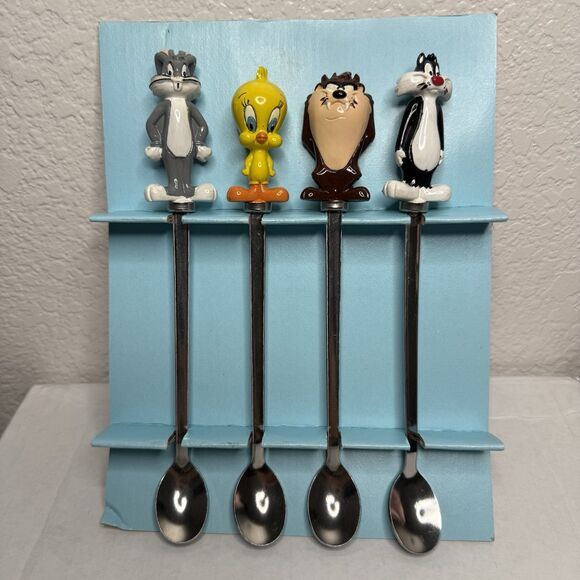 Looney Tunes Soda Pop Ice Cream Spoons & Scooper Warner Bros Studios 94 NEW RARE - Picture 4 of 7